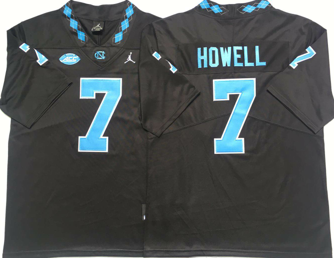 NCAA North Carolina Tar Heels 7 Howell black jerseys